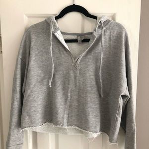 Grey cropped ASOS sweatshirt